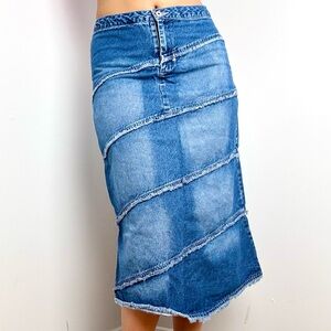 Y2K Blue Denim Midi Skirt